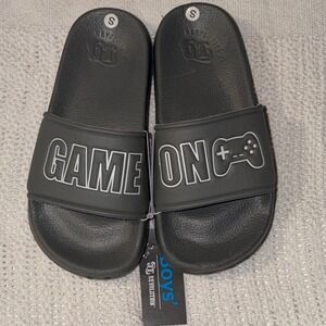 OT Revolution Boys Game On Gaming‎ Slide Sandals Gray Size S 11-12 NEW